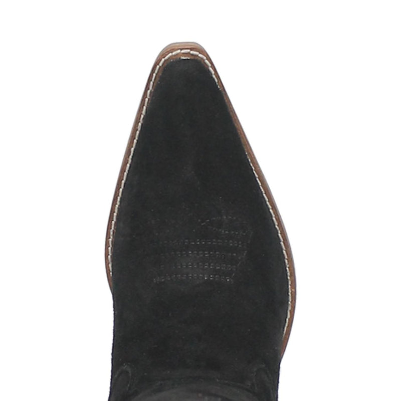 Dingo | Thunder Road Suede Leather Cowboy Boots in Black **PREORDER