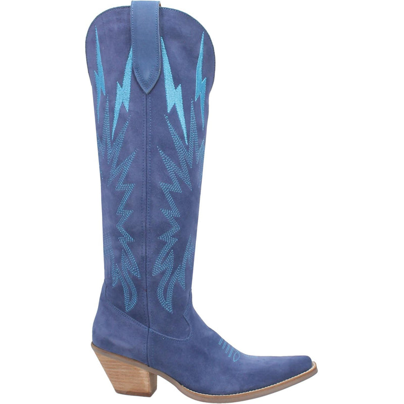 Dingo | Thunder Road Suede Leather Cowboy Boots in Blue **PREORDER