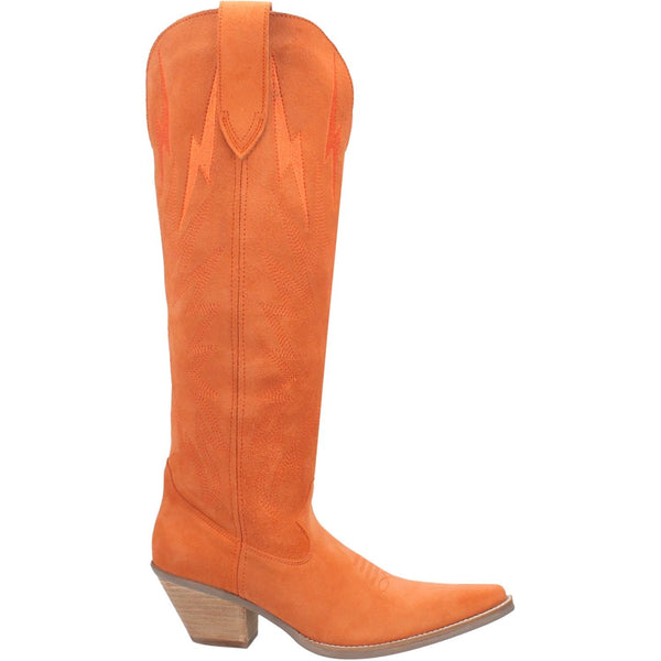 Dingo | Thunder Road Suede Leather Cowboy Boots in Orange **PREORDER