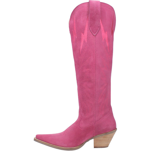 Online Exclusive | Dingo | Thunder Road Suede Leather Cowboy Boots in Fuchsia **PREORDER