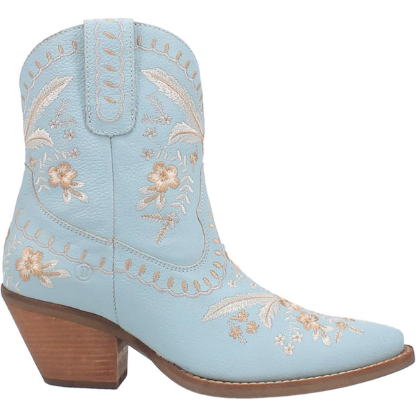 Online Exclusive | Dingo | Primrose Leather Floral Stitch Bootie in Blue  **PREORDER