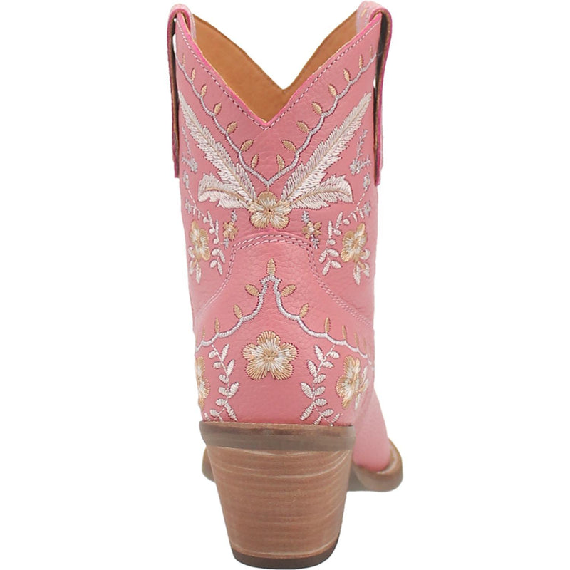 Online Exclusive | Dingo | Primrose Leather Floral Stitch Bootie in Pink **PREORDER