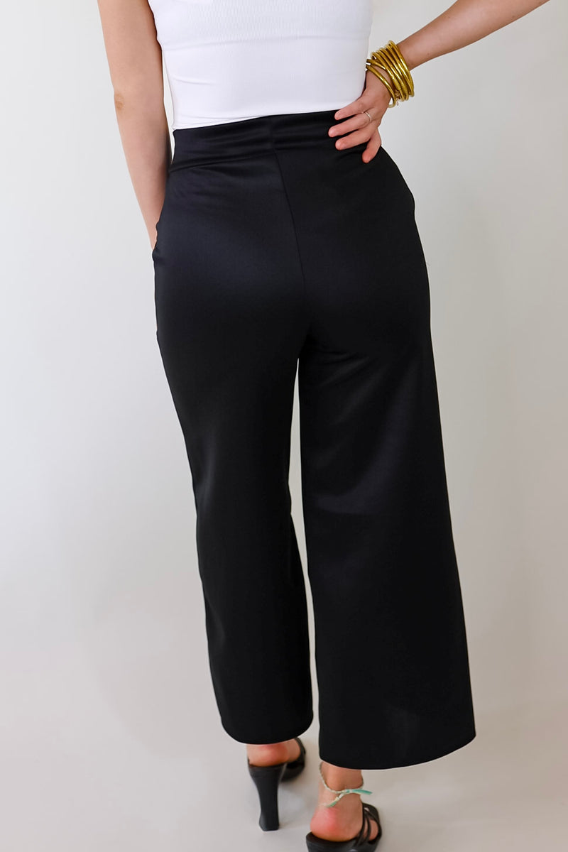 Do A Double Take Front Pleated Pants in Black