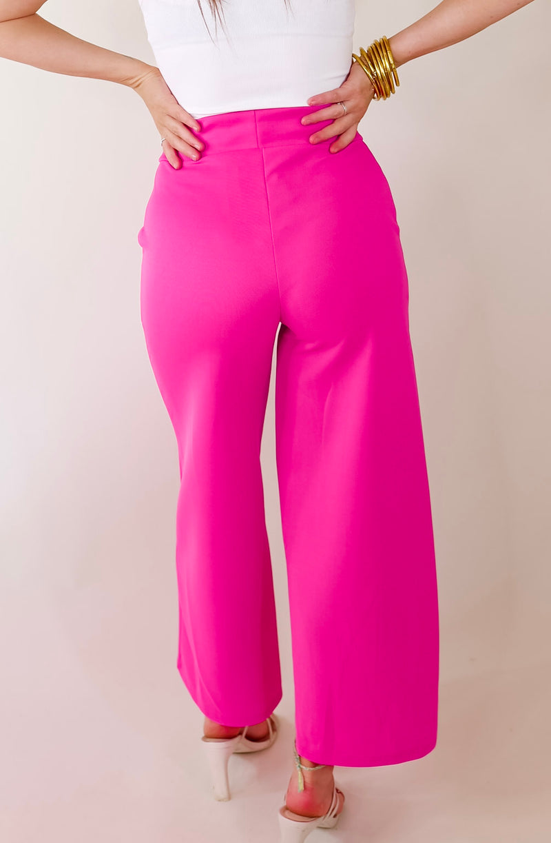 Do A Double Take Front Pleated Pants in Pink