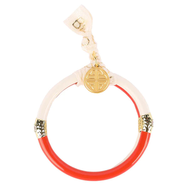 BuDhaGirl | Set of Two | Yin & Yang All Weather Bangles in Coral/Ivory