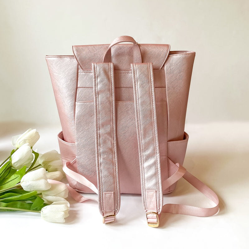 Hollis | Frilly Full Size Backpack in Blush