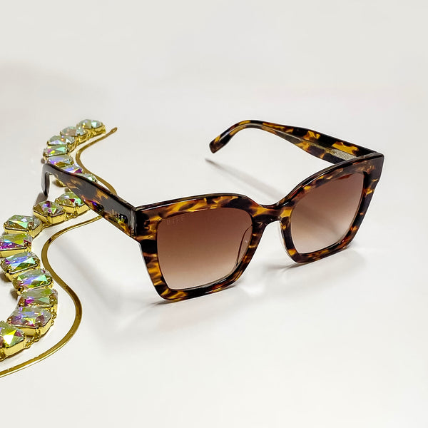 DIFF | Rhys Square Sunglasses in Wild Tort