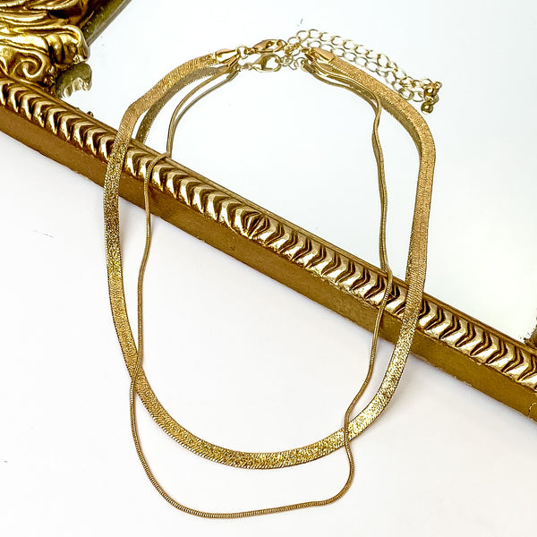 Layered Chain Necklace in Gold Tone