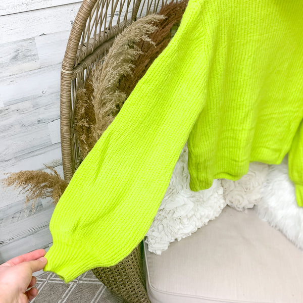 Turtle Neck Sweater in Lime Green