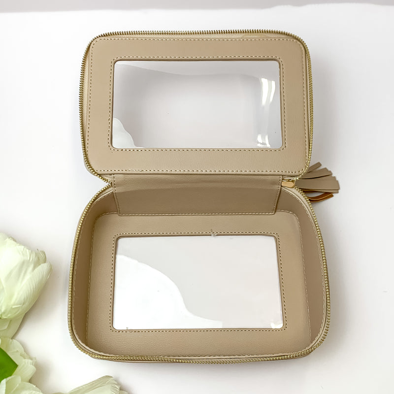 Hollis | Clear Toiletry Bag in Nude