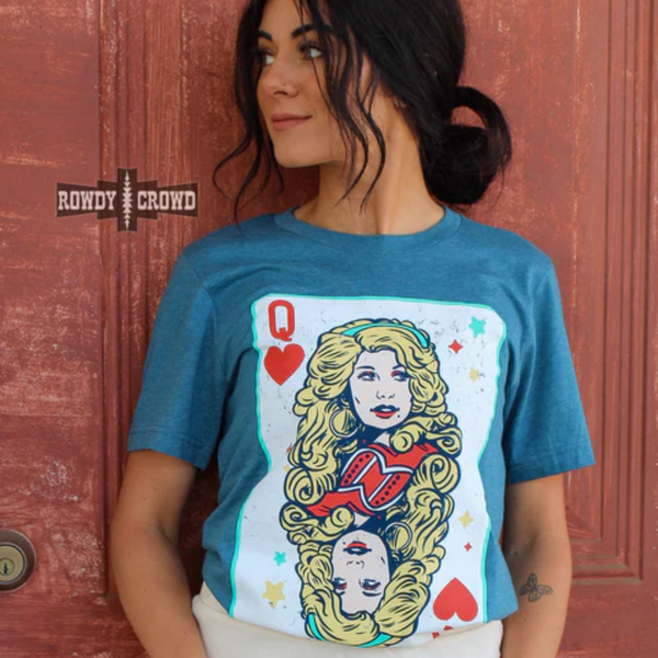 Online Exclusive | Queen of Hearts Short Sleeve Graphic Tee in Blue
