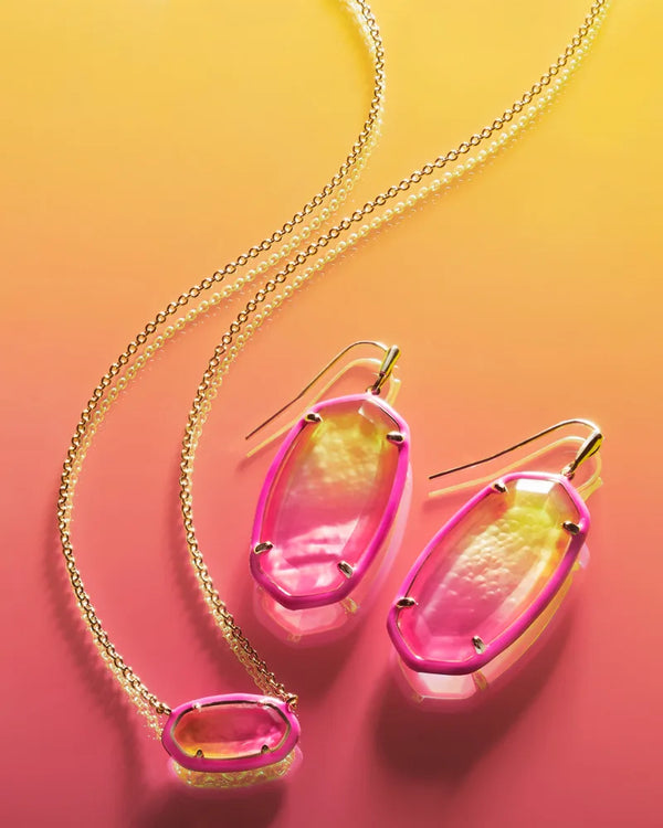 Kendra Scott | Elle Gold Enamel Framed Drop Earrings in Sunset Ombre Illusion