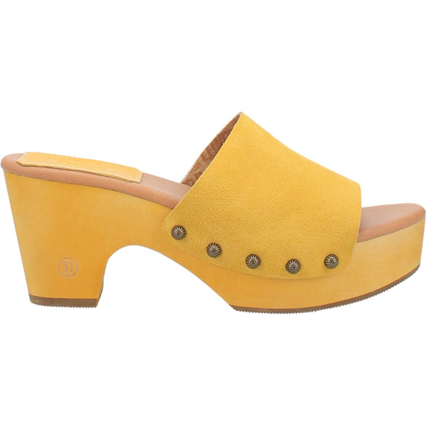 Online Exclusive | Dingo | Beechwood Leather Clog Heeled Sandal in Yellow **PREORDER