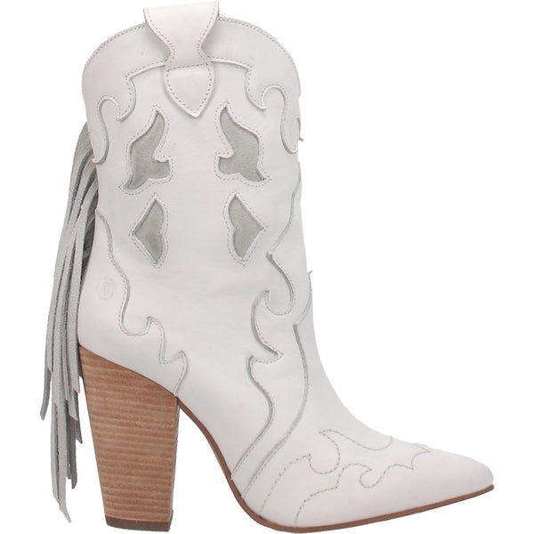Online Exclusive | Dingo | Lady's Night Leather Ankle Booties in White **PREORDER