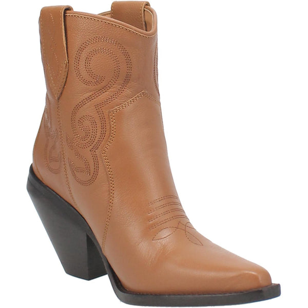 Online Exclusive | Dingo | Pretty N Prissy Leather Bootie in Camel  **PREORDER