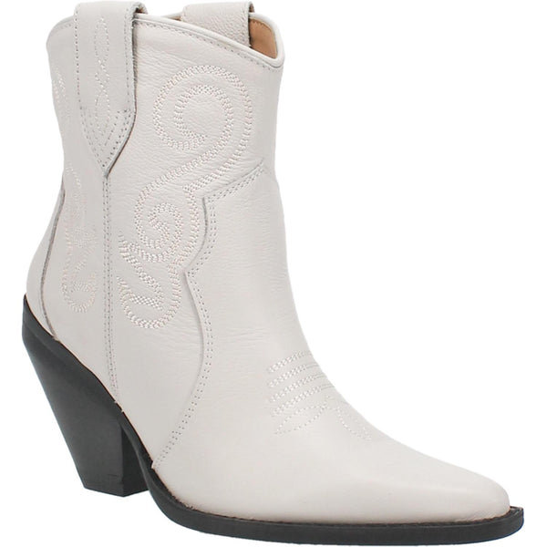 Online Exclusive | Dingo | Pretty N Prissy Leather Bootie in White  **PREORDER