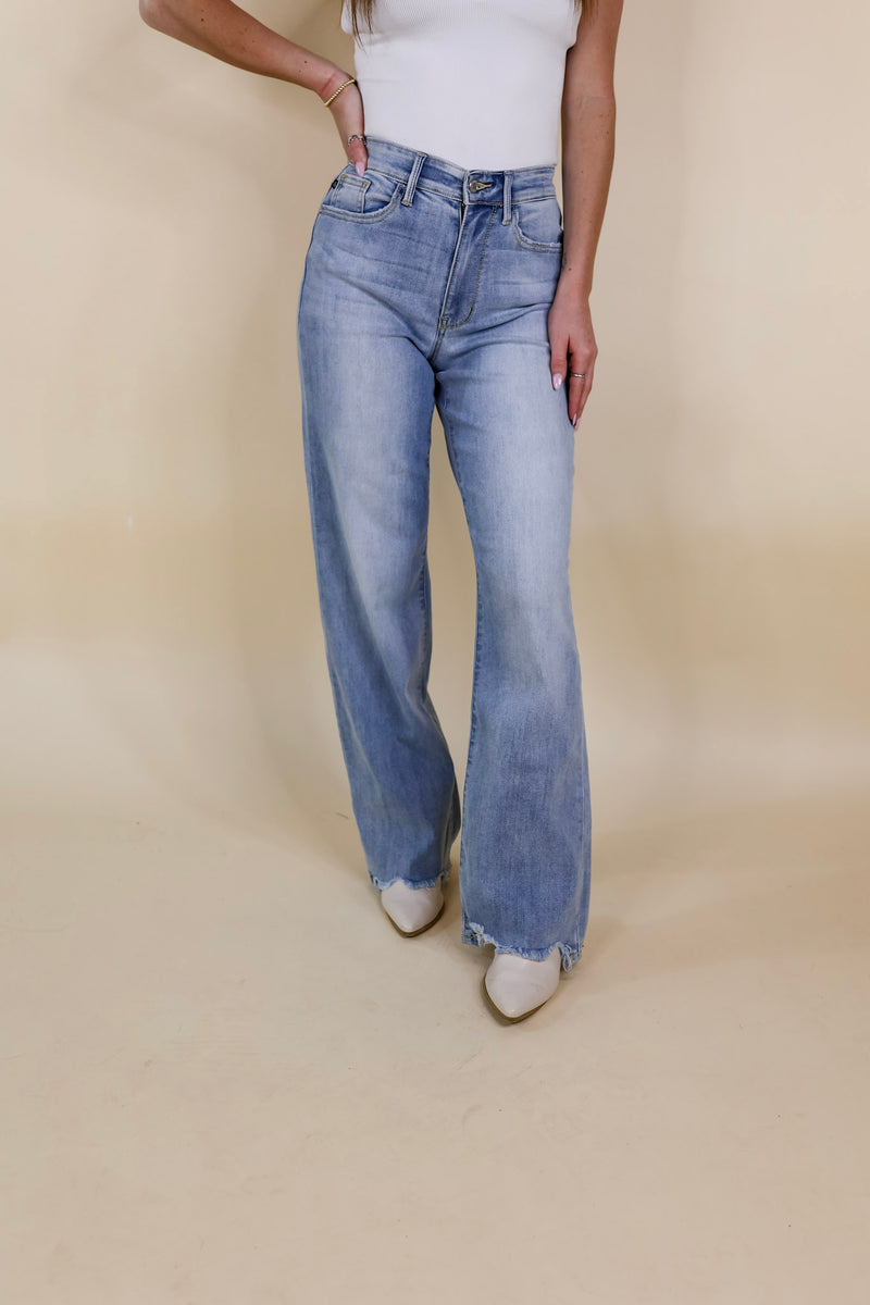 Judy Blue | Fascinating Day Destroy Hem Straight Leg Jeans in Light Wash