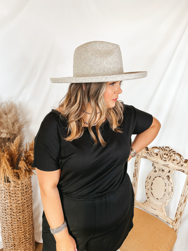GiGi Pip | Cara Loren Pencil Brim Wool Felt Hat in Heather Grey