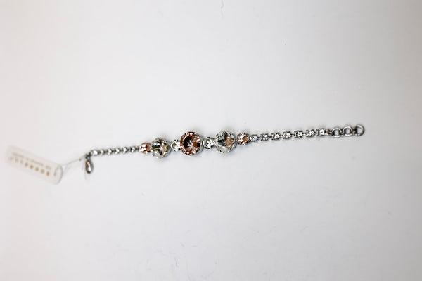 Sorrelli | Half Circle Tennis Bracelet in Palladium Silver Tone and Snow Bunny