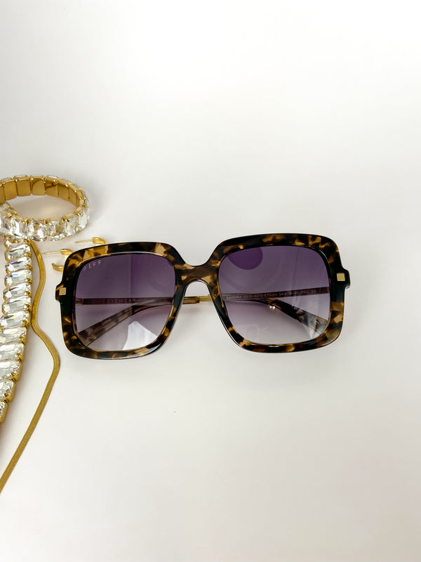 DIFF | Sandra Grey Gradient Lens Sunglasses in Espresso Tortoise