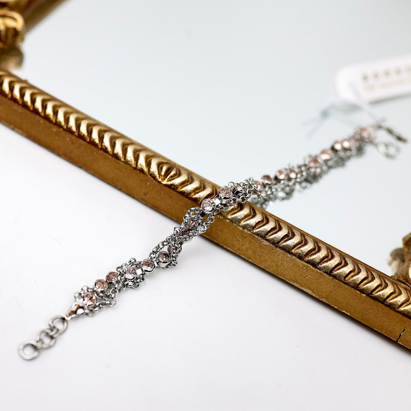 Sorrelli | Brandi Classic Tennis Bracelet in Palladium Silver Tone and Snow Bunny