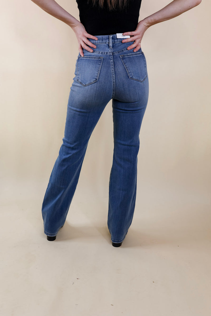 Judy Blue | Long Lost Love Elastic Waist Slim Boot Cut Jeans in Medium Wash