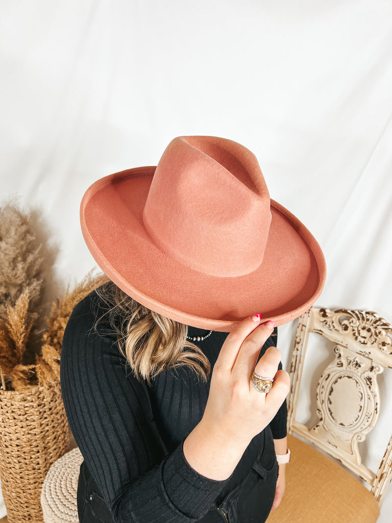 GiGi Pip | Cara Loren Pencil Brim Wool Felt Hat in Dusty Pink