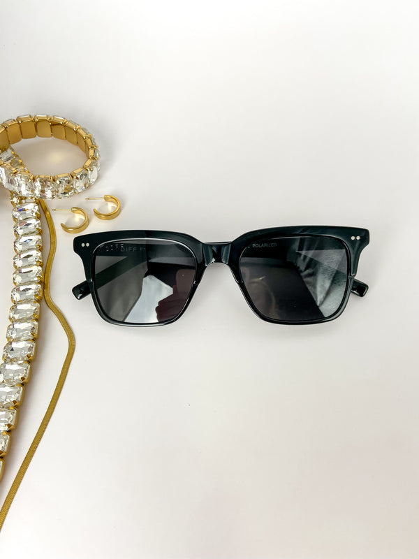 DIFF | Billie Polarized Grey Lens Sunglasses in Black