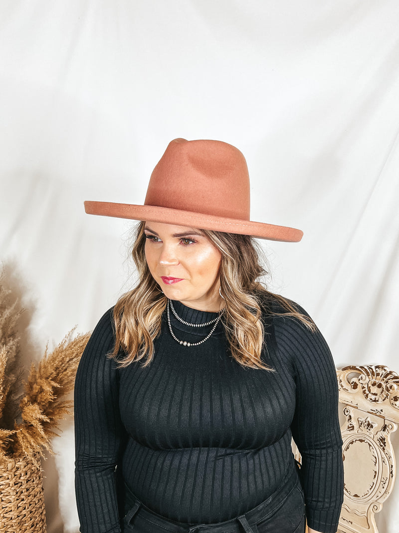 GiGi Pip | Cara Loren Pencil Brim Wool Felt Hat in Dusty Pink