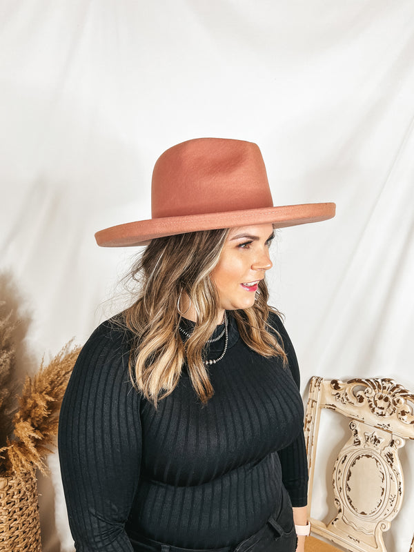 GiGi Pip | Cara Loren Pencil Brim Wool Felt Hat in Dusty Pink