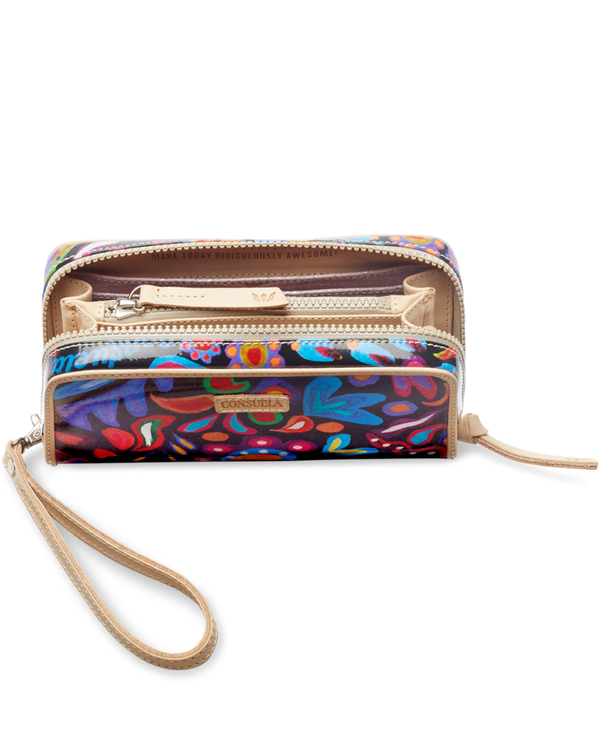 Consuela | Sophie Black Swirly Wristlet Wallet