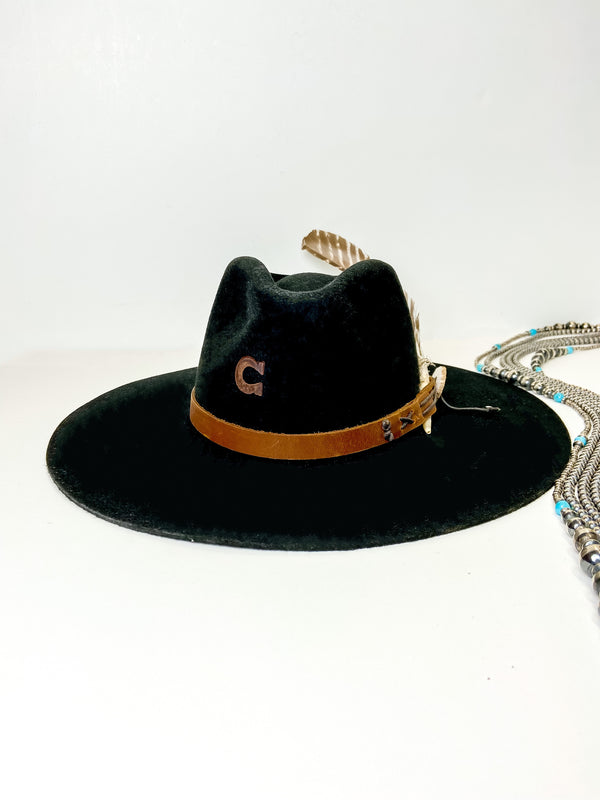 Charlie 1 Horse | Teepee Wool Felt Hat with Leather Band in Black