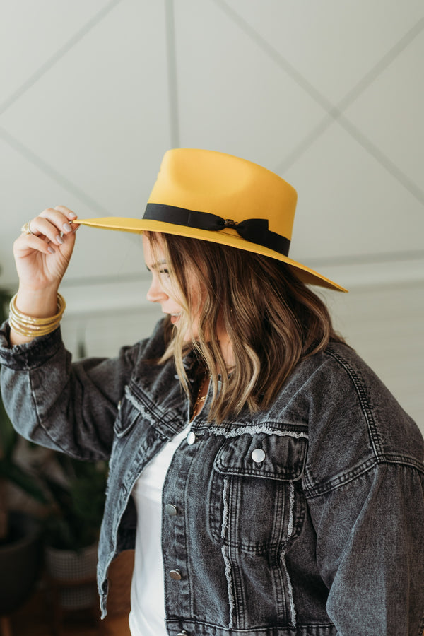 Charlie 1 Horse | Highway Wool Felt Hat in Yellow