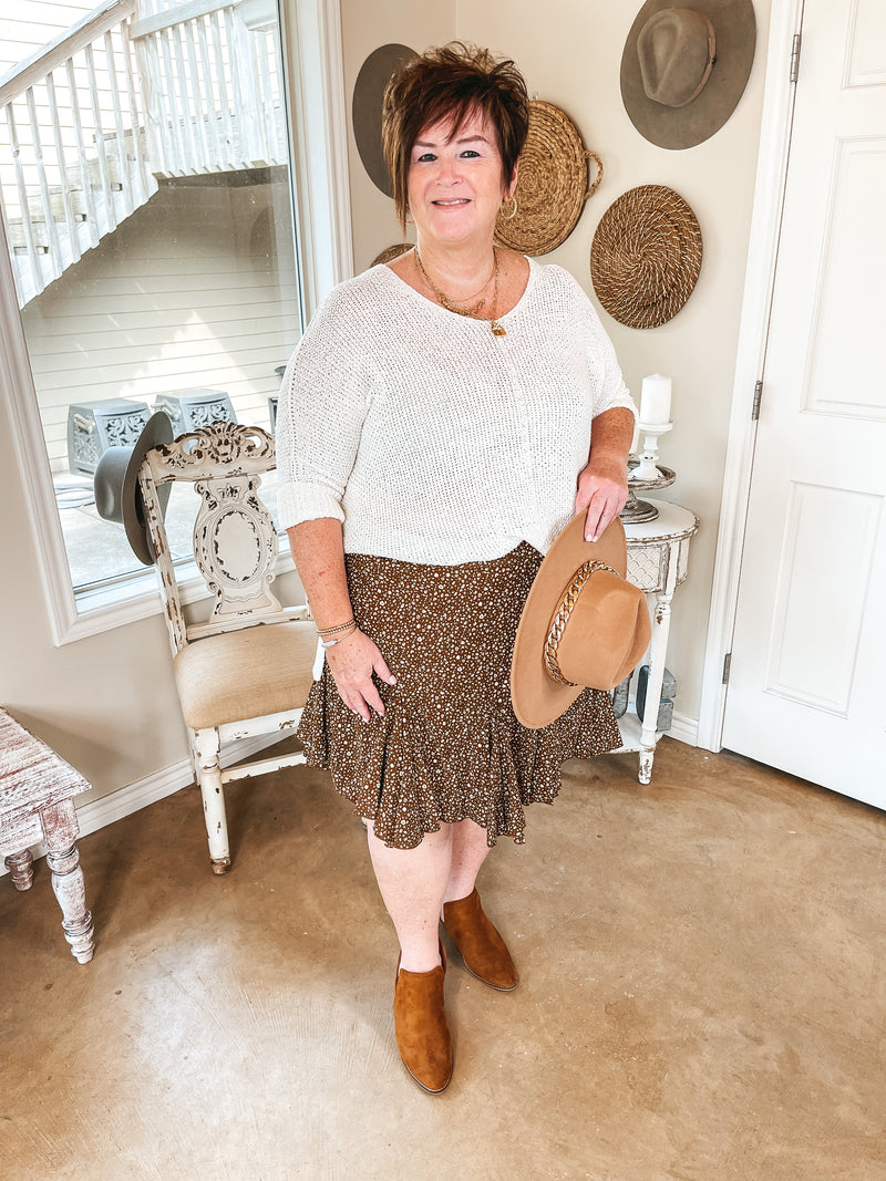 Newest Views Small Leopard Ruffle Skirt in Brown