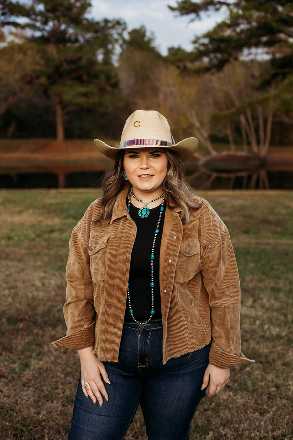 Charlie 1 Horse | Poncho Palm Leaf Hat with Serape Band and Cactus Concho