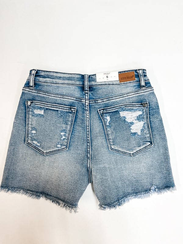 Judy Blue | Happy Days Cut Off Shorts in Light Wash