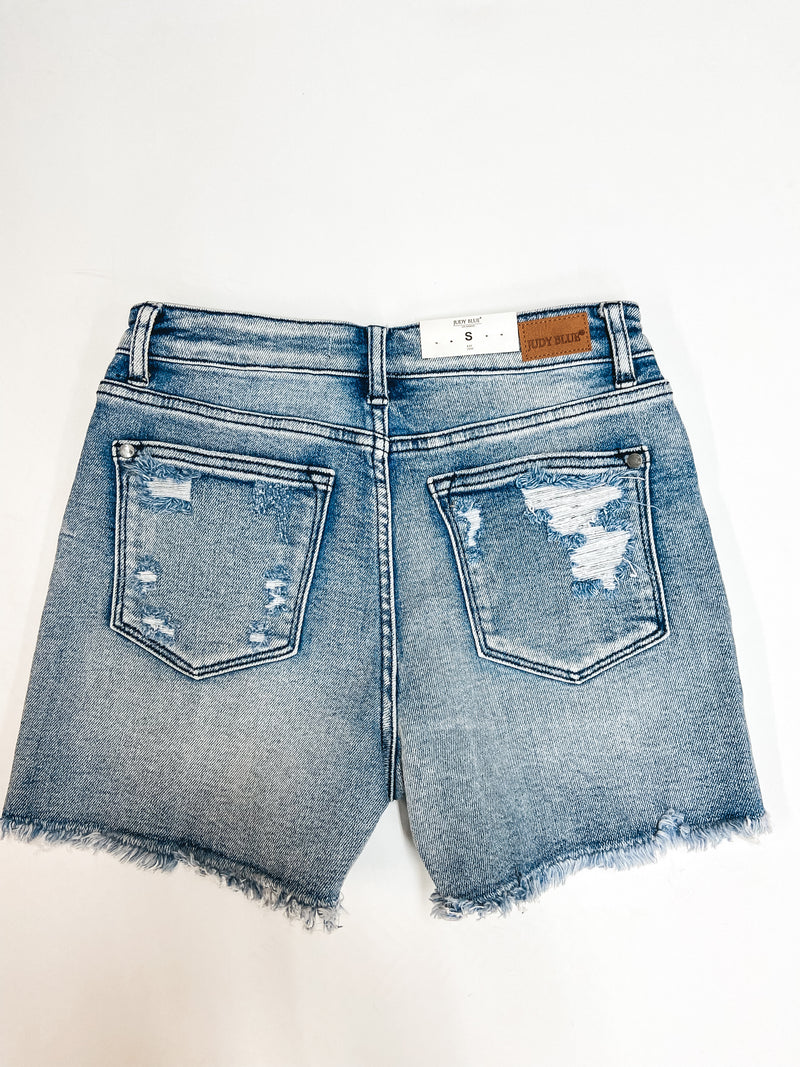 Judy Blue | Happy Days Cut Off Shorts in Light Wash