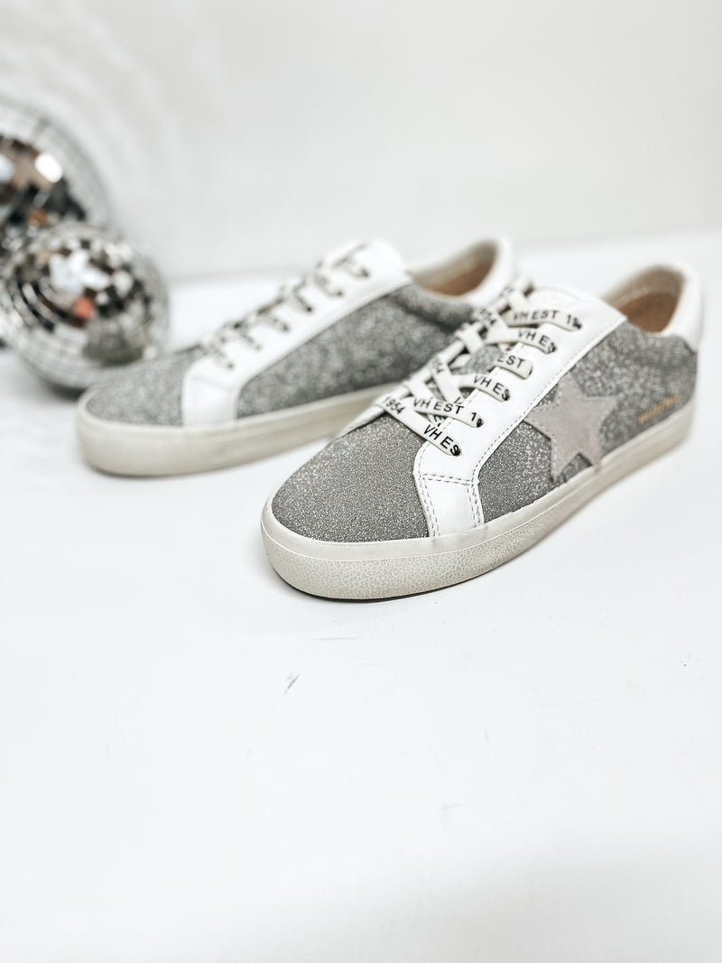 Vintage Havana | Sutton Glitter Sneakers in Silver