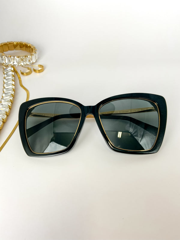 DIFF | Becky IV Polarized Grey Lens Sunglasses in Black