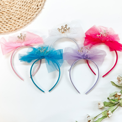 Buy 3 for $10 |  Glitter Headband with Bow and Crown