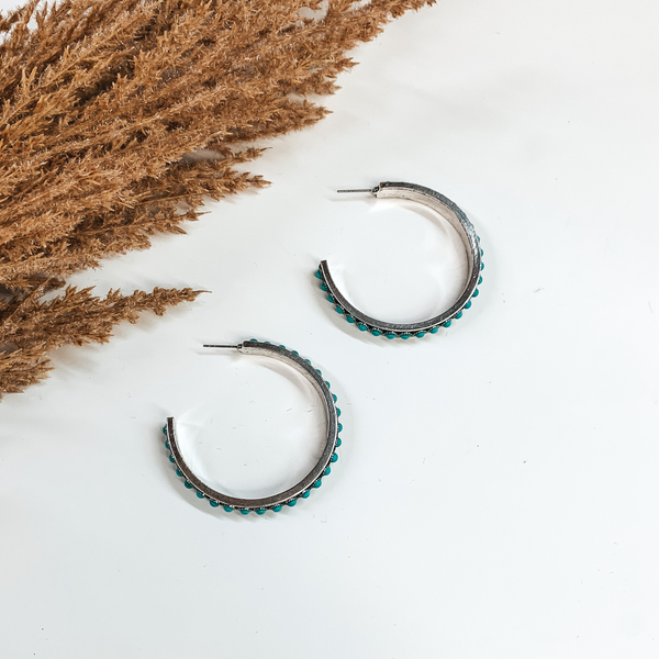 Gypsy Soul Hoops with Turquoise Stones