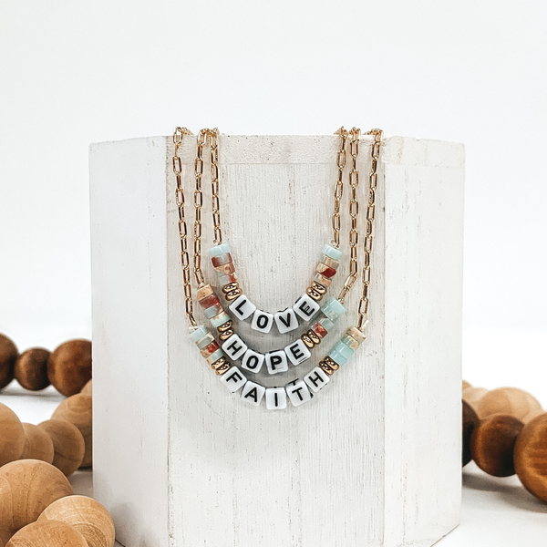 Beaded Hope Necklace in Gold