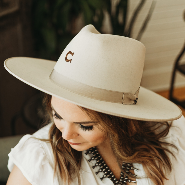 Charlie 1 Horse | Desert Drifter Wool Felt Hat with Ribbon Band in Bone