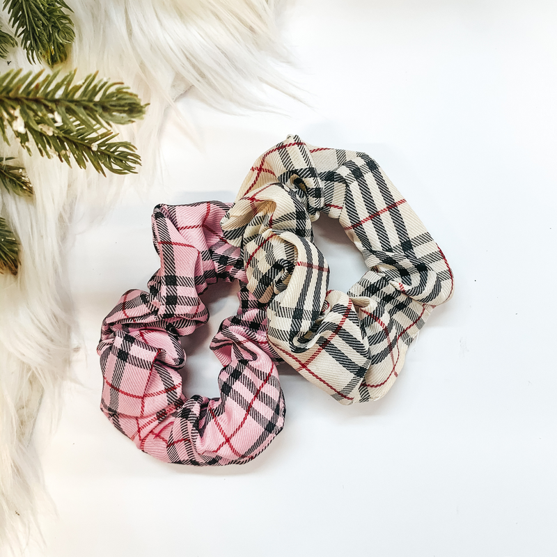 Buy 3 for $10 | Set of Two Tartan Plaid Scrunchies