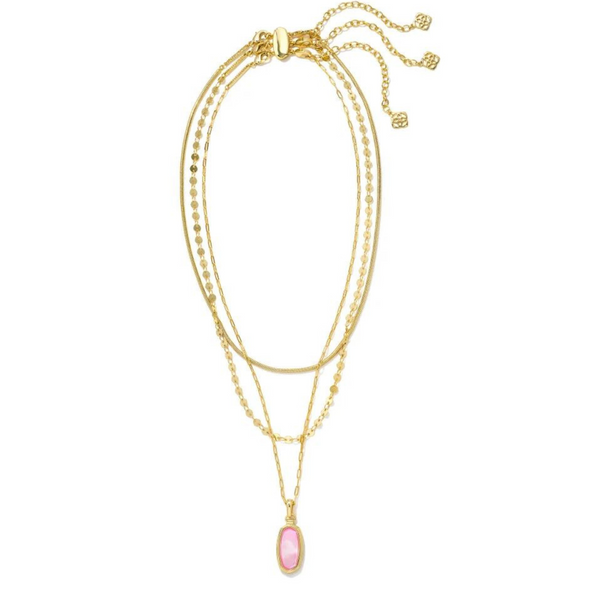 Kendra Scott | Framed Dani Convertible Gold Triple Strand Necklace in Peony Mother of Pearl