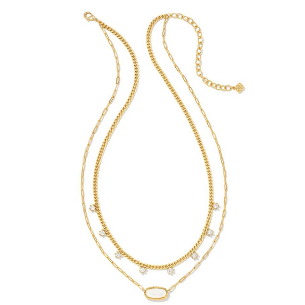 Kendra Scott | Framed Elisa Gold Multi Strand Necklace in Iridescent Opalite Illusion