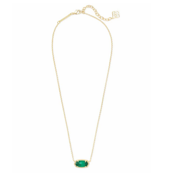 Kendra Scott |  Elisa Gold Pendant Necklace in Emerald Cat's Eye