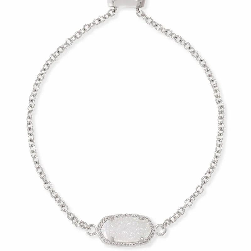 Kendra Scott | Elaina Silver Adjustable Chain Bracelet in Iridescent Drusy