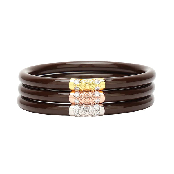 BuDhaGirl | Set of Three | Three Kings All Weather Bangles in Chocolate