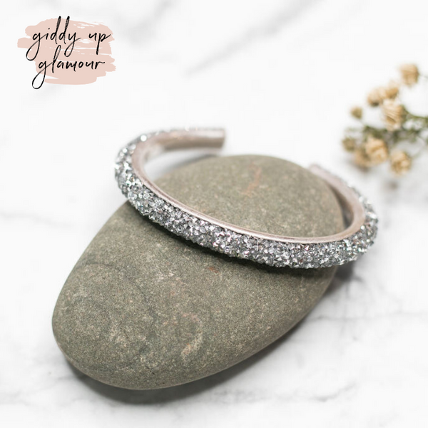 Crystal Cuff Bracelet in Silver